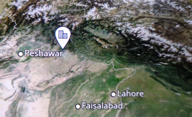 Picture of the satellite map showing the Kashmir region