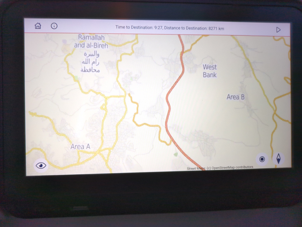 Picture of the street map zoomed in on Ramallah