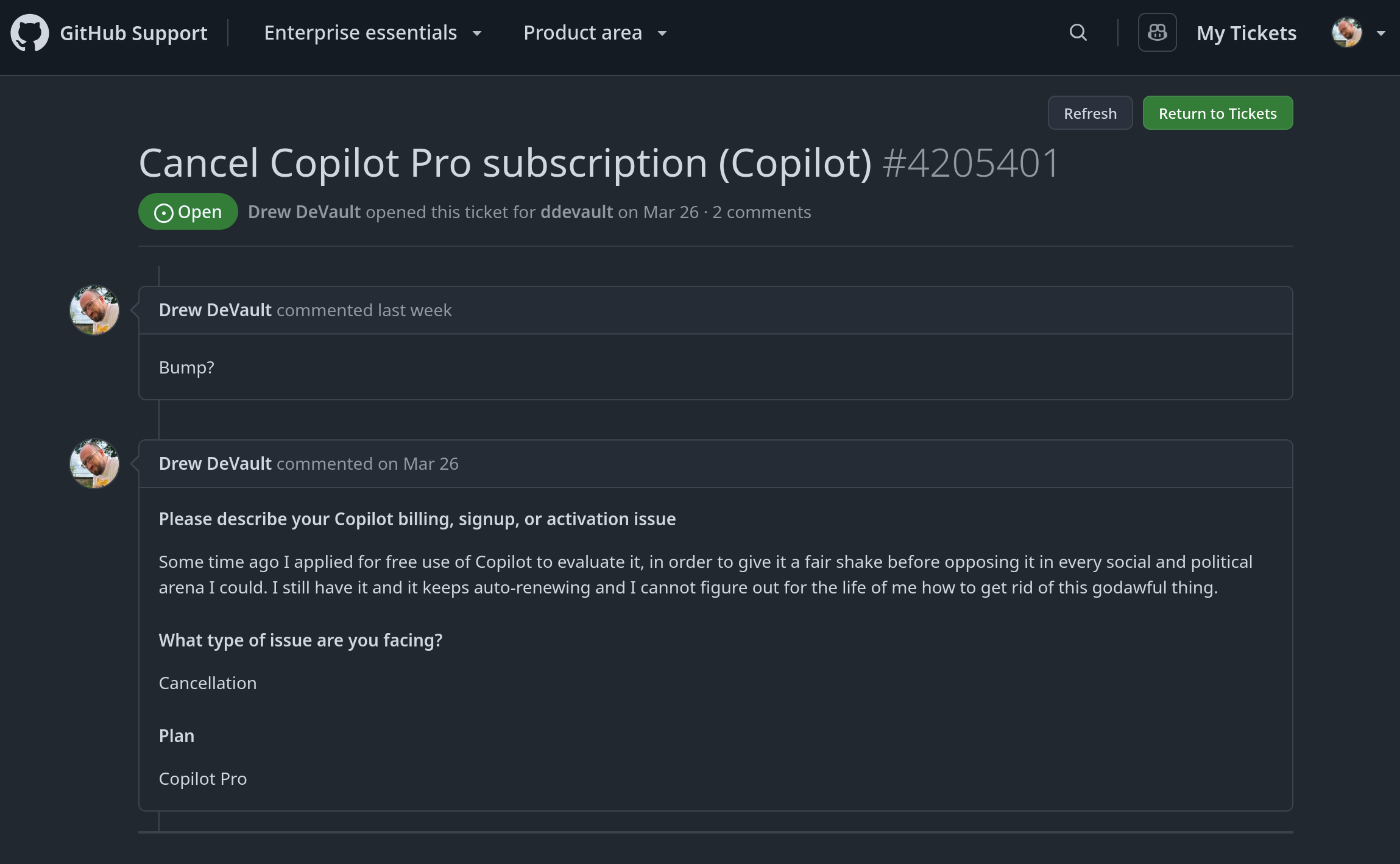 我无法取消GitHub Copilot